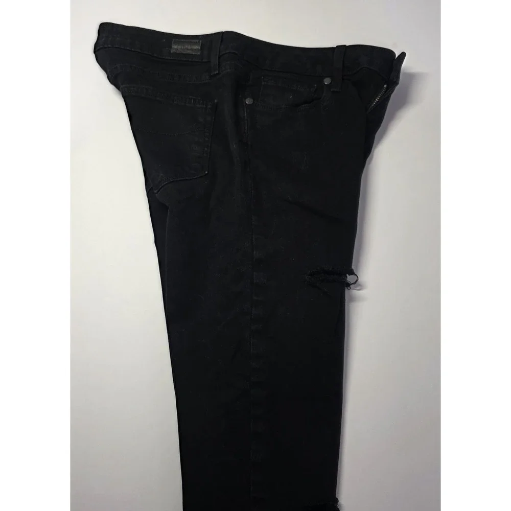 Paige Jeans Womens‎ Size 28 Skyline Skinny Black Distressed Denim Jeans Pants